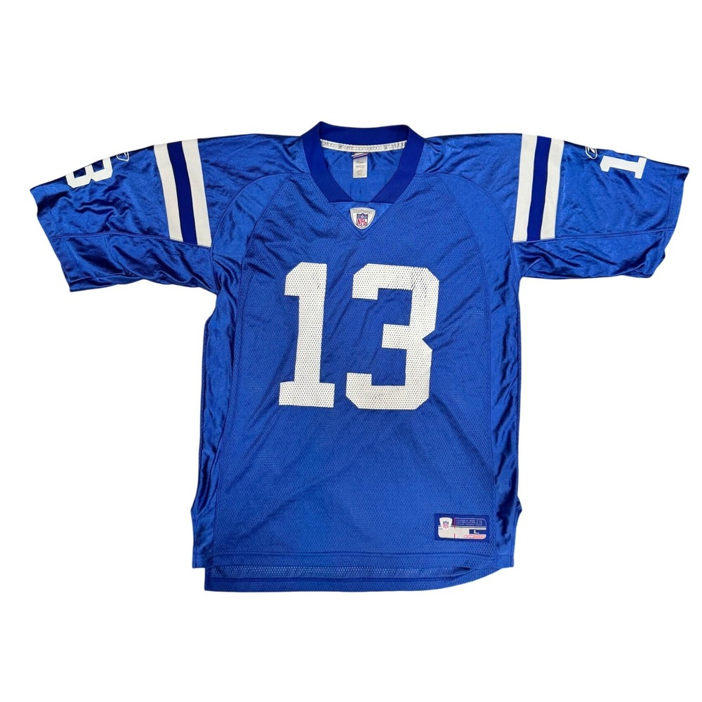 Reebok NFL Indianapolis Colts Mike Vanderjagt 13 Jersey Mens Large Blue Mesh